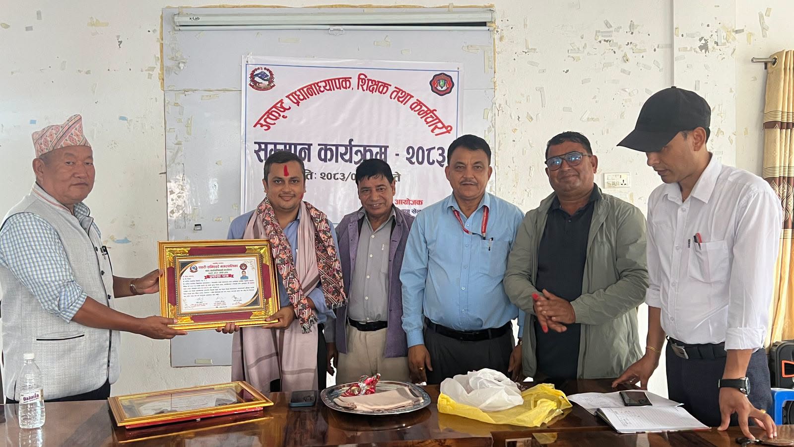 पथरी शनिश्चरे नगरद्धारा चारजना शिक्षक सम्मानित